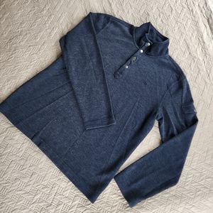 Banana Republic Mens L Dk Gray Long Sleeve Pullover Sweatshirt Mock Neck